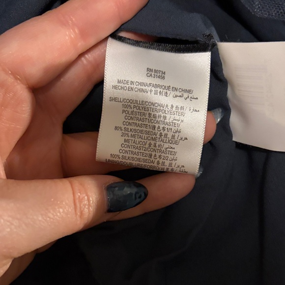 BCBG Navy One-Shoulder Dress - 4 - Picture 4 of 5